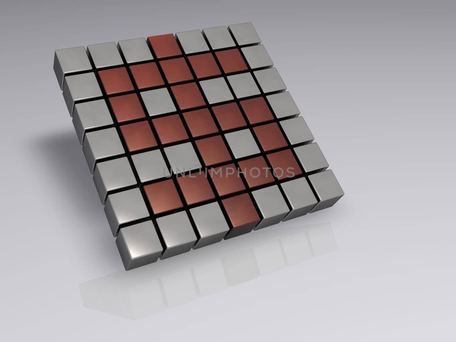 Cube - Dollar - Isolated - 3D