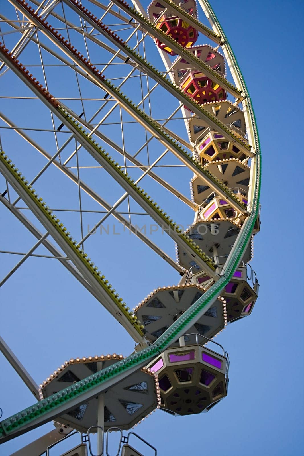 Part of Giant Wheel with blue sky