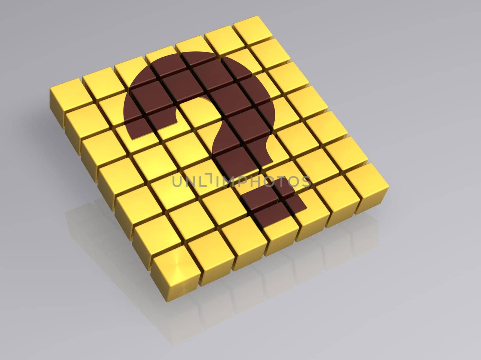 Cube - Question Mark - Isolated - 3D