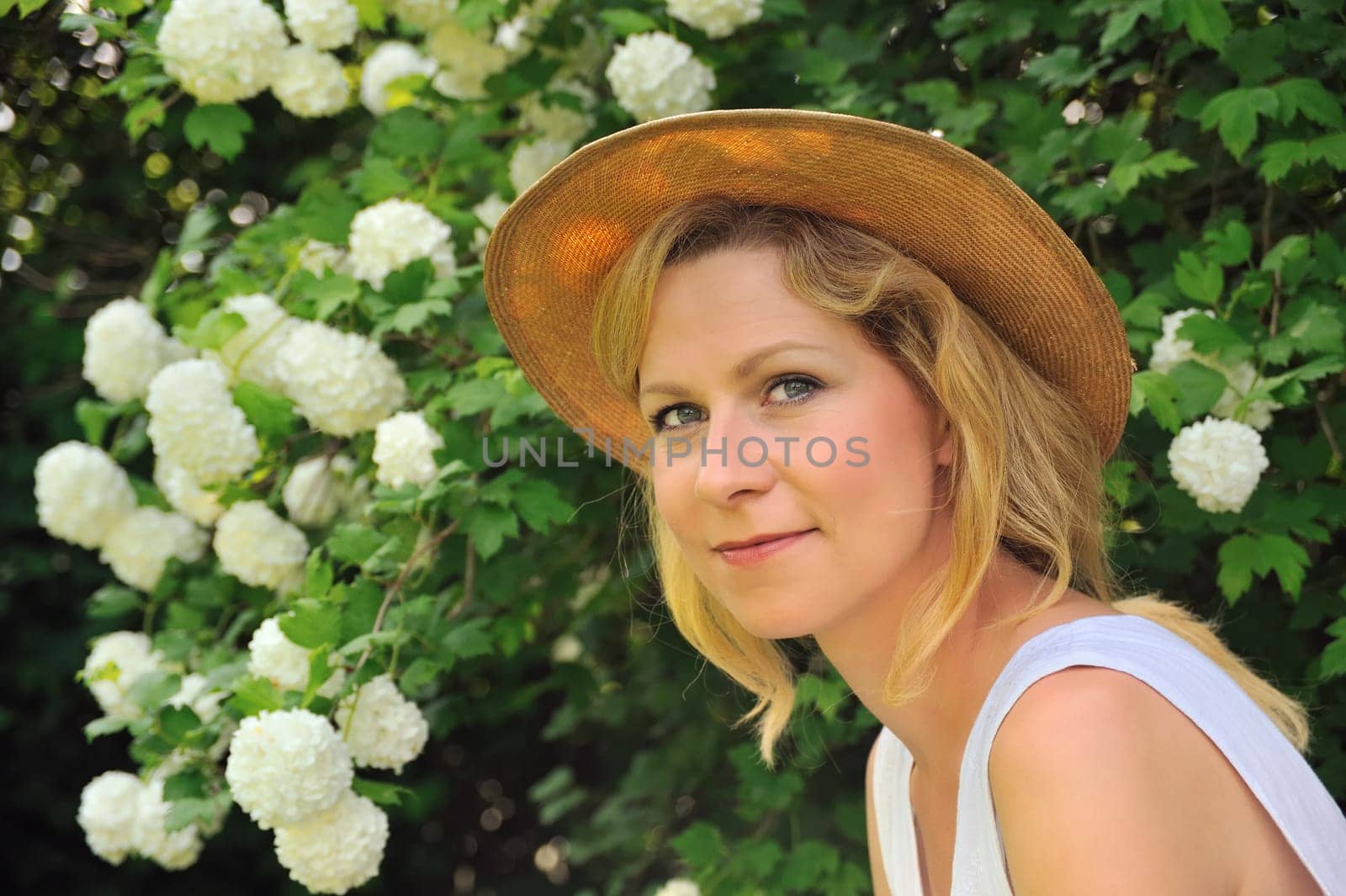 Young woman resting in garden