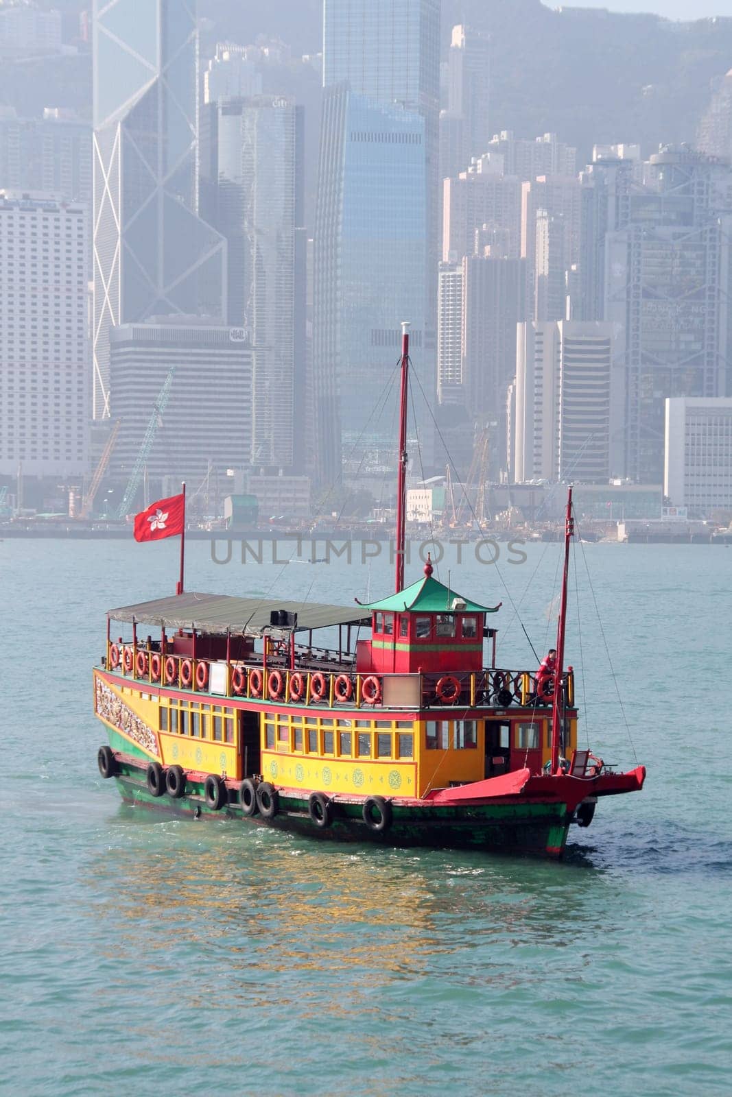 Vintage tour boat in Hong Kong