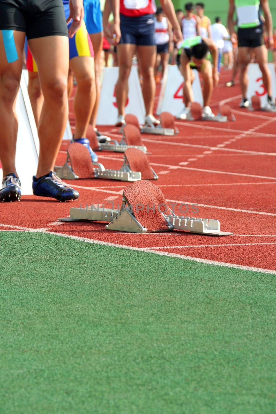 Athletes on starting line