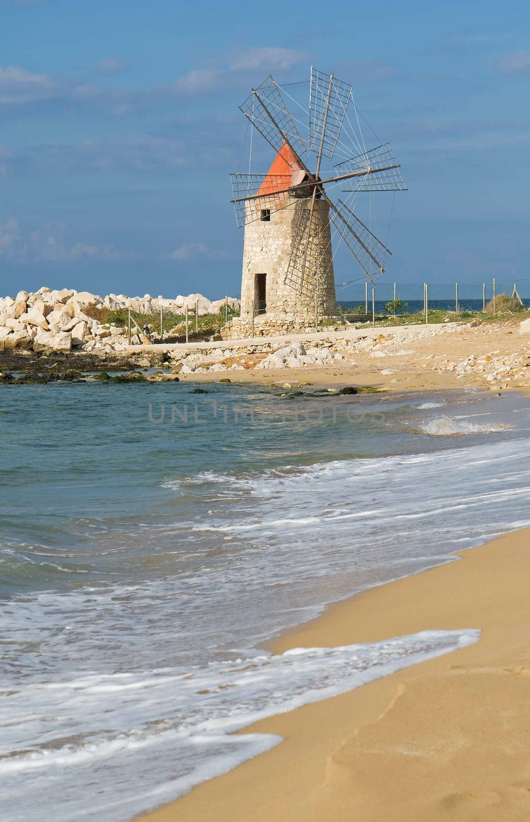 Historic windmill in Sicily