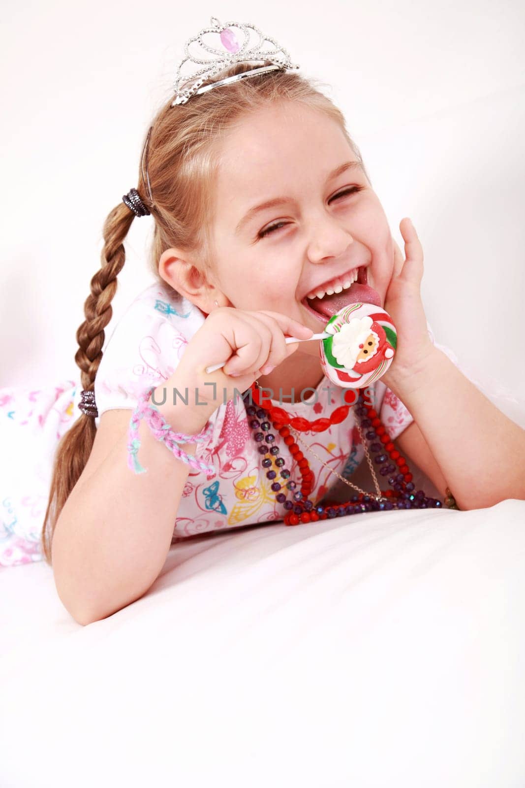 Lovely princess with lollipop