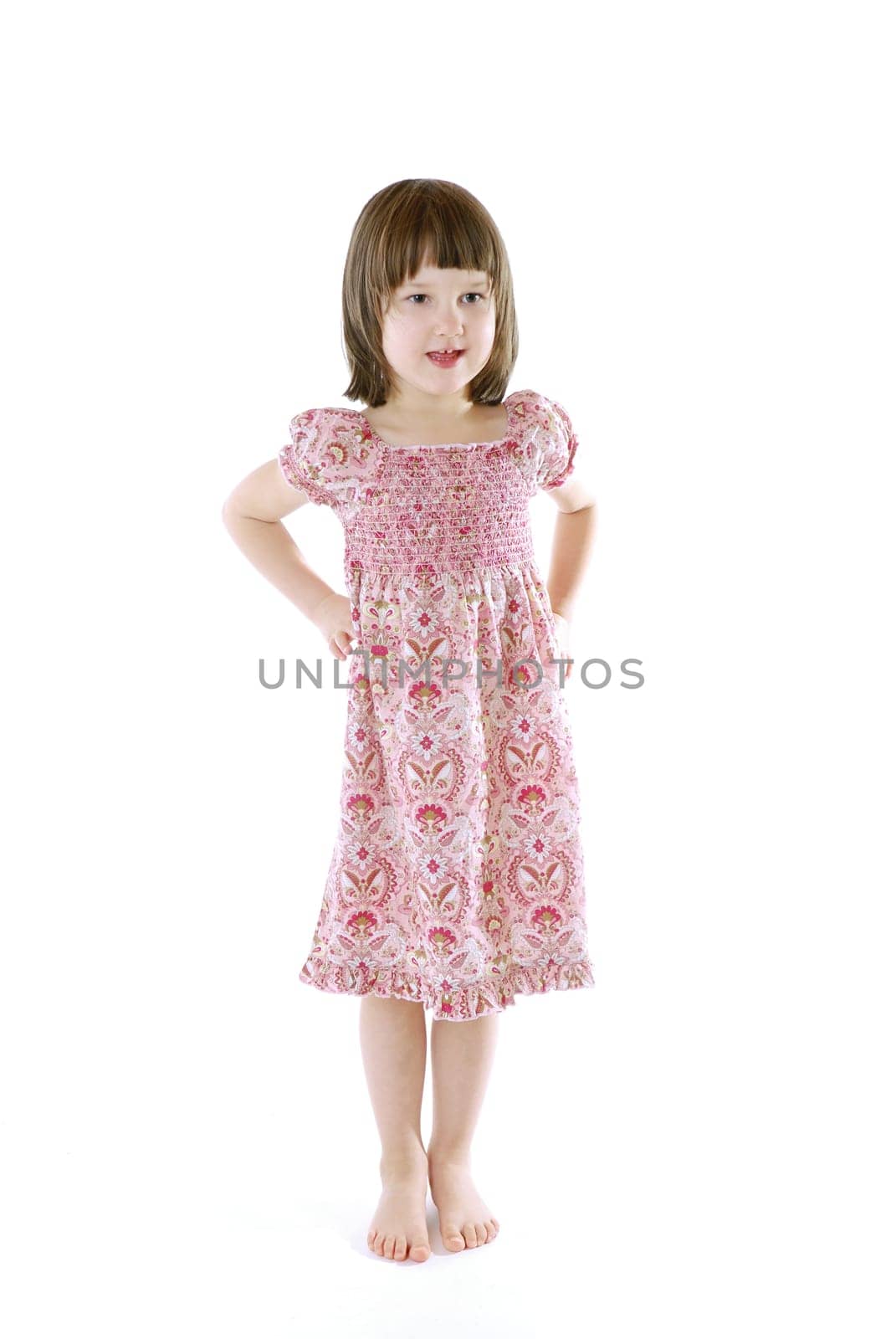 (girl child or girl teenager or girl baby) without shoes isolated