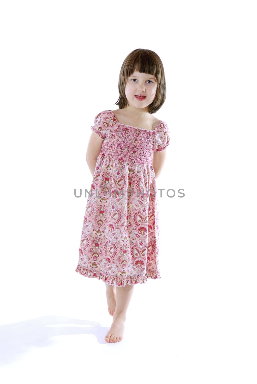 (girl child or girl teenager or girl baby) without shoes isolated