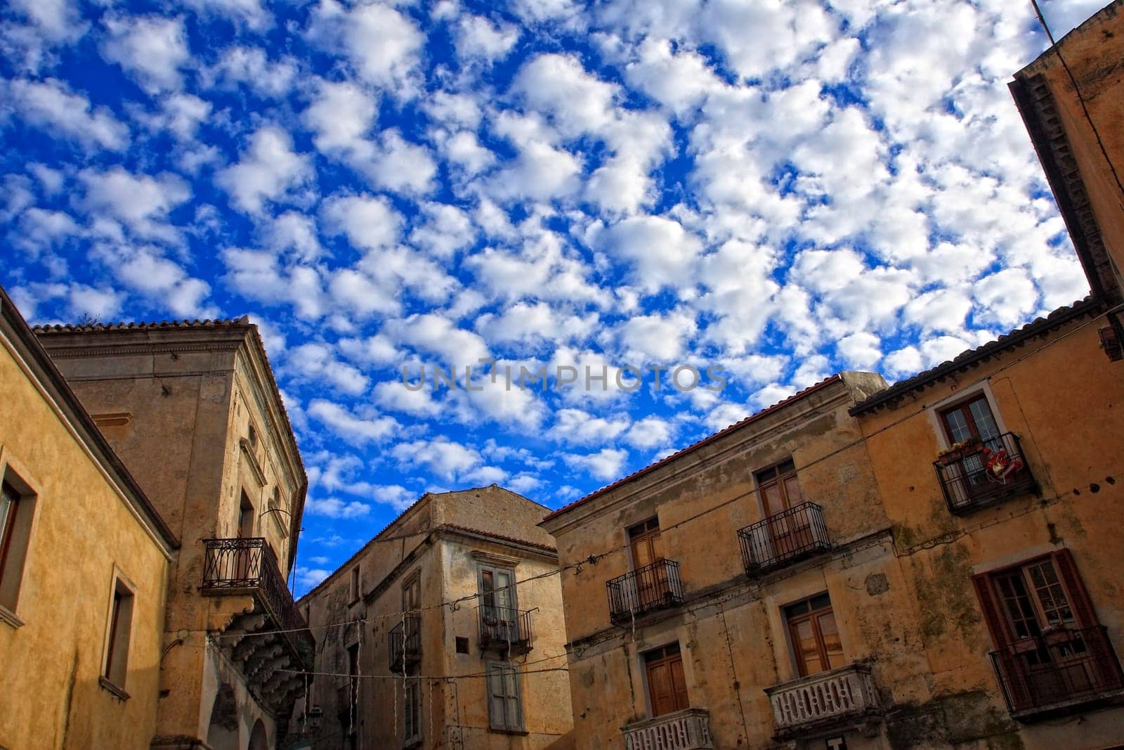 ancient town and blue sky
