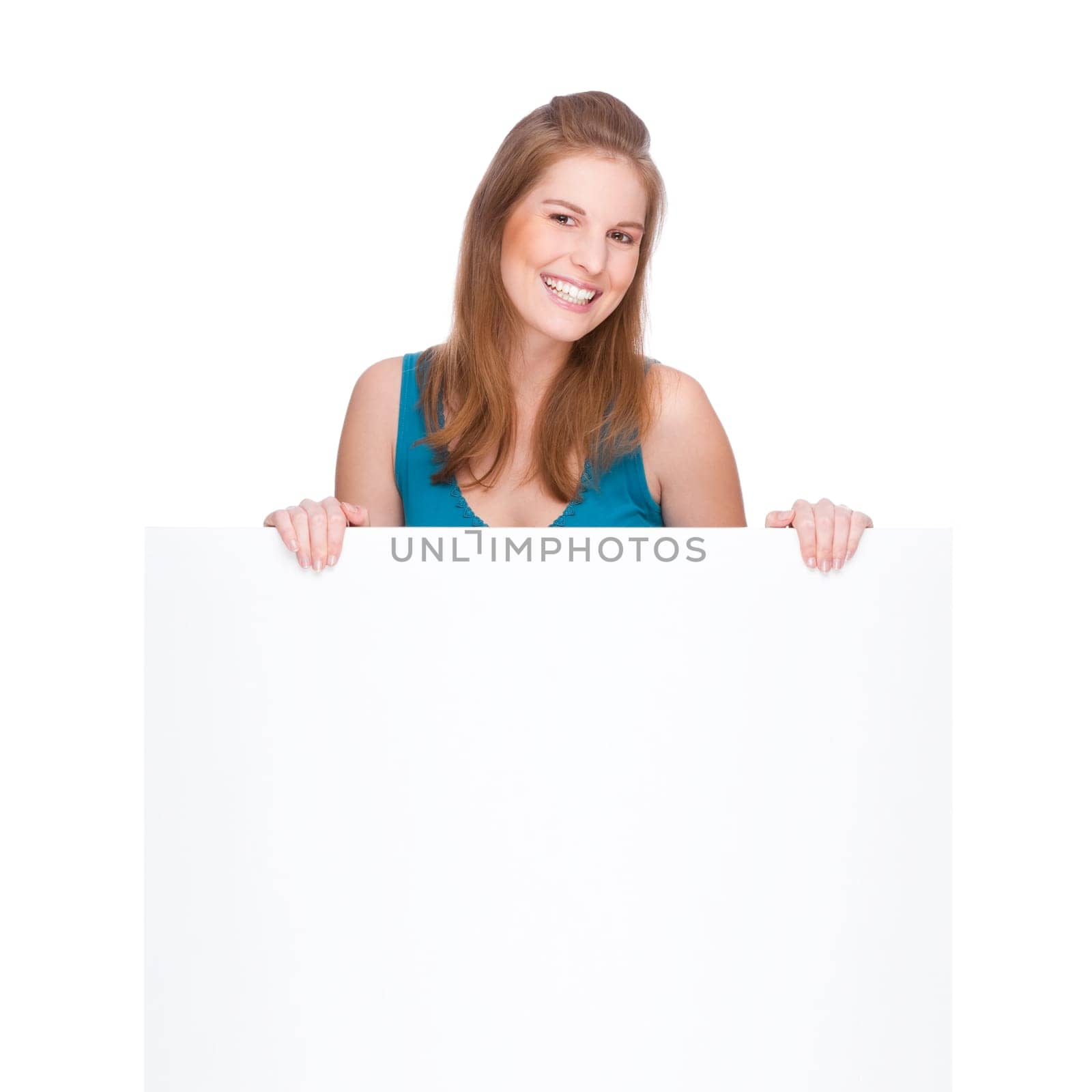Woman with billboard
