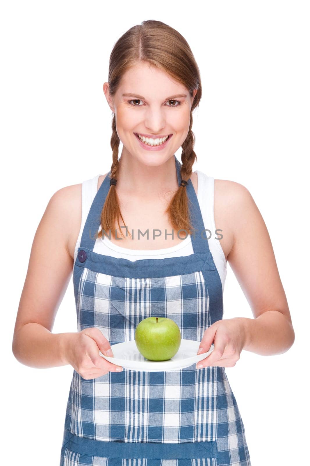 Woman with apple