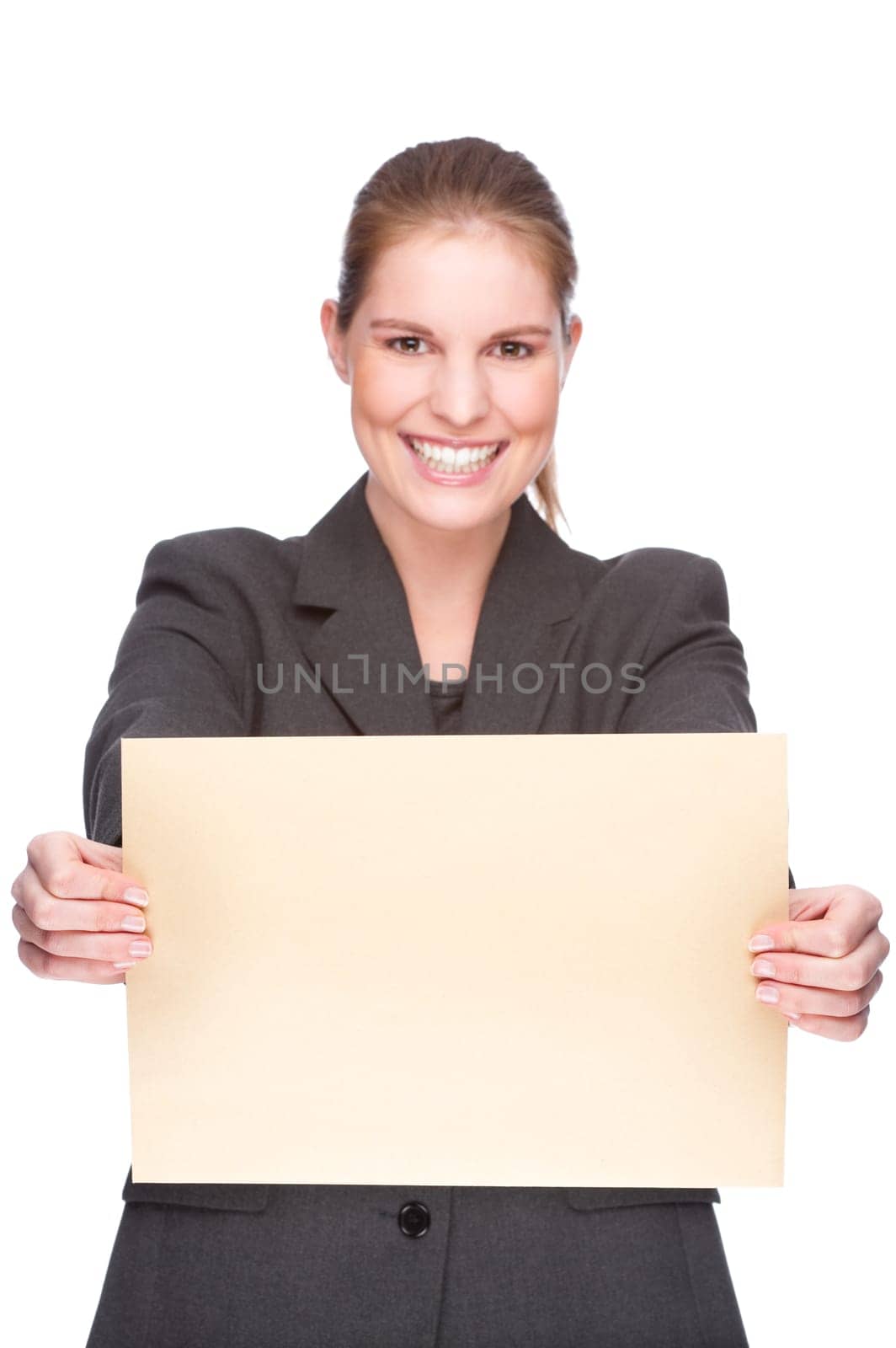 Businesswoman with envelope