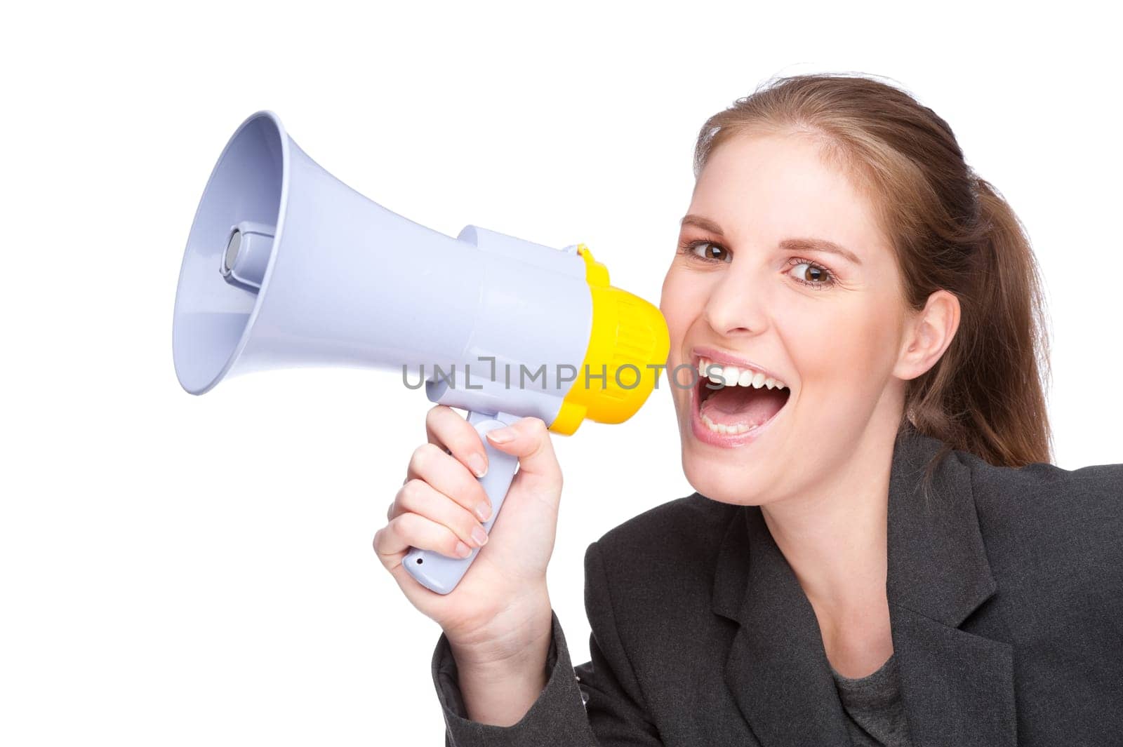 Businesswoman with megaphone