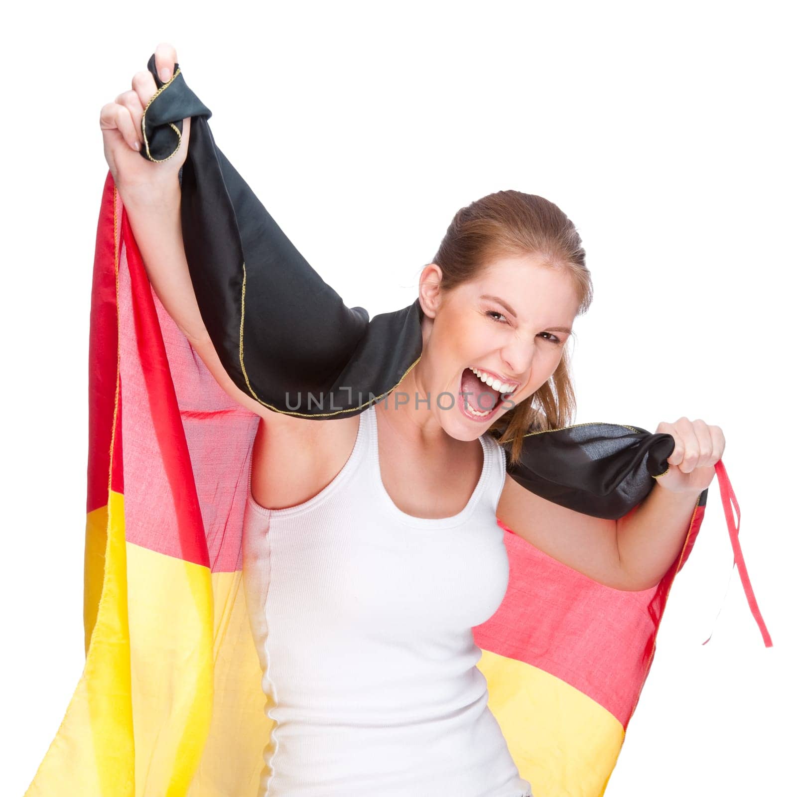 Woman with the German flag