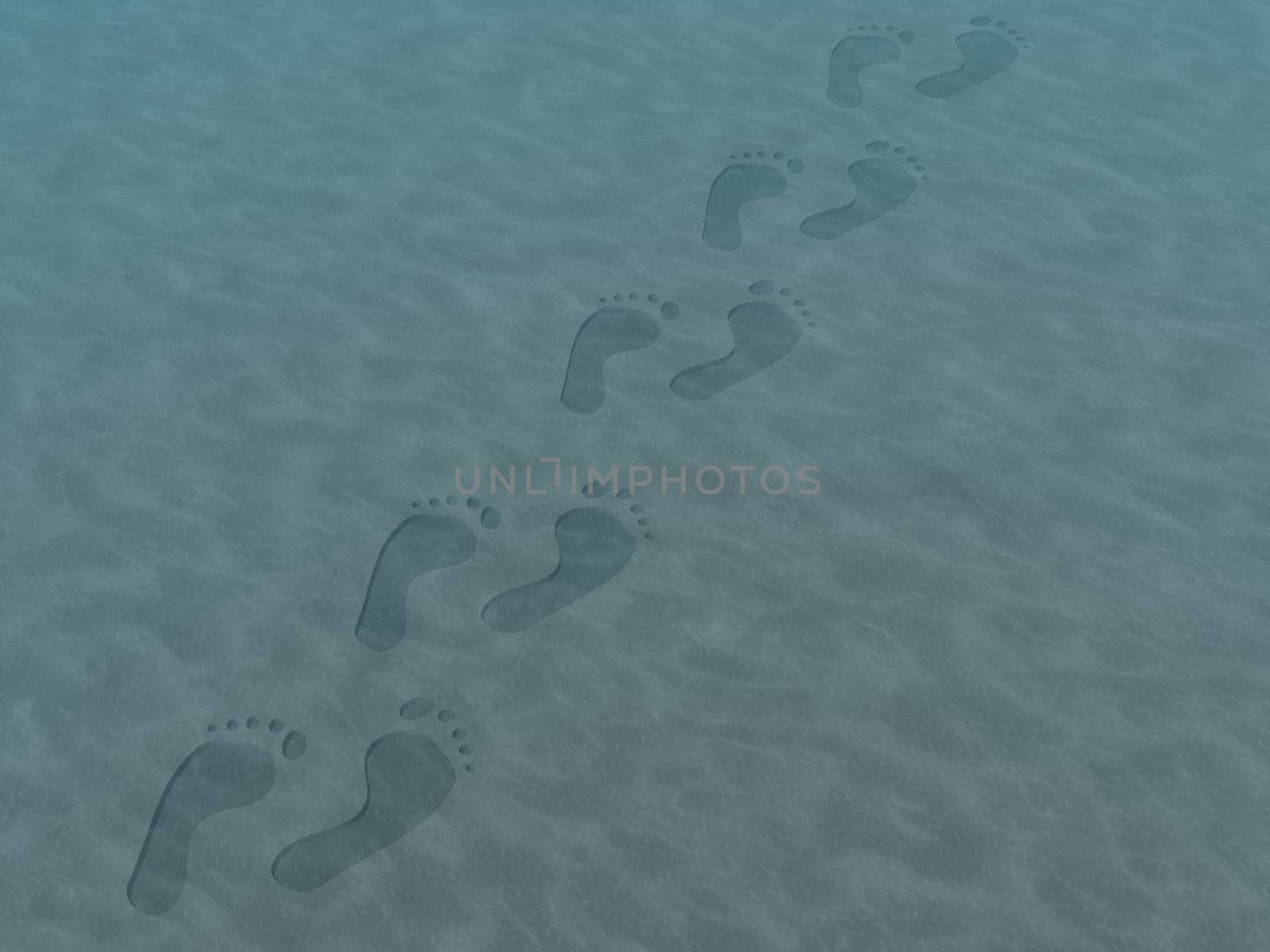 Footprints under water