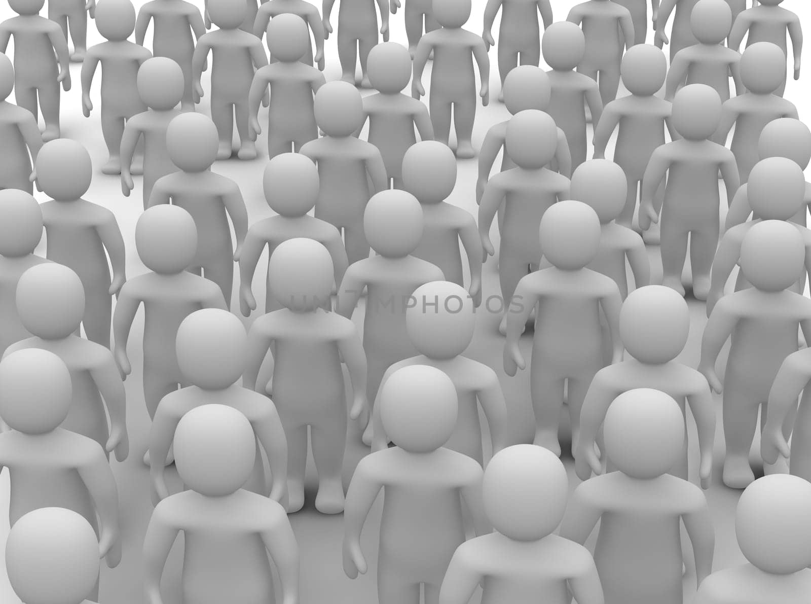 Crowd of uniform people