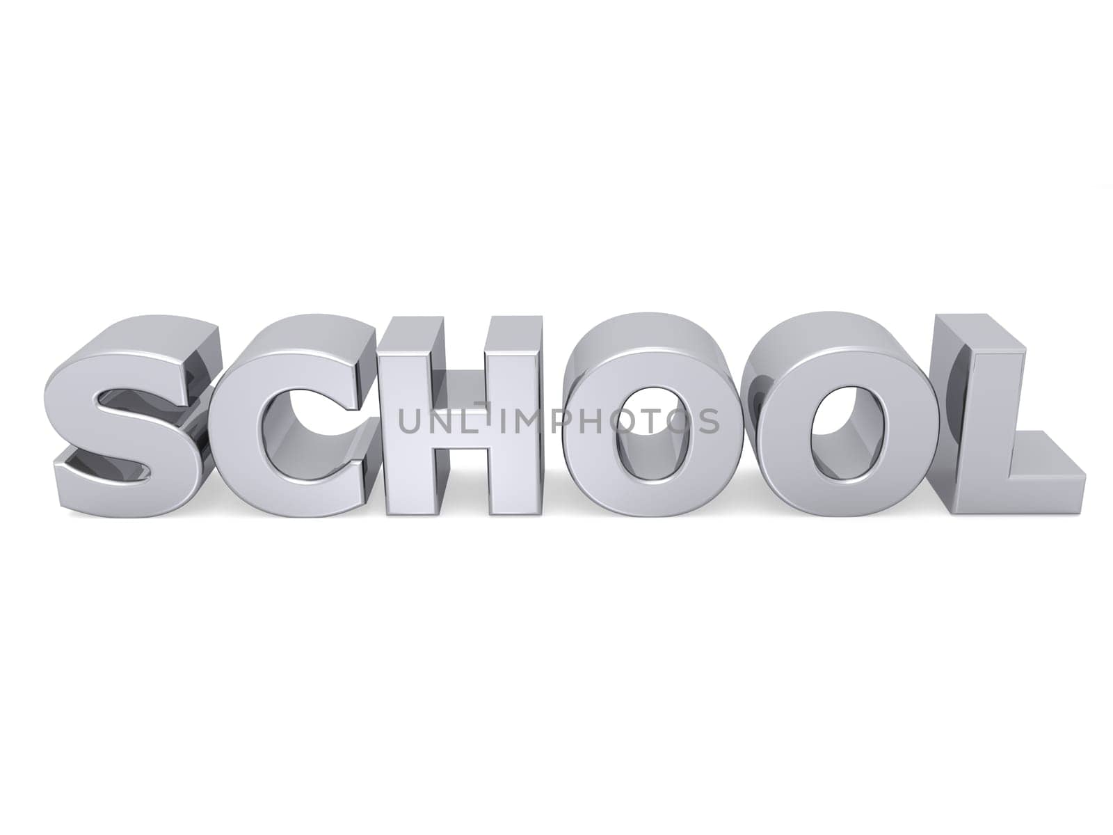 school word with metal texture