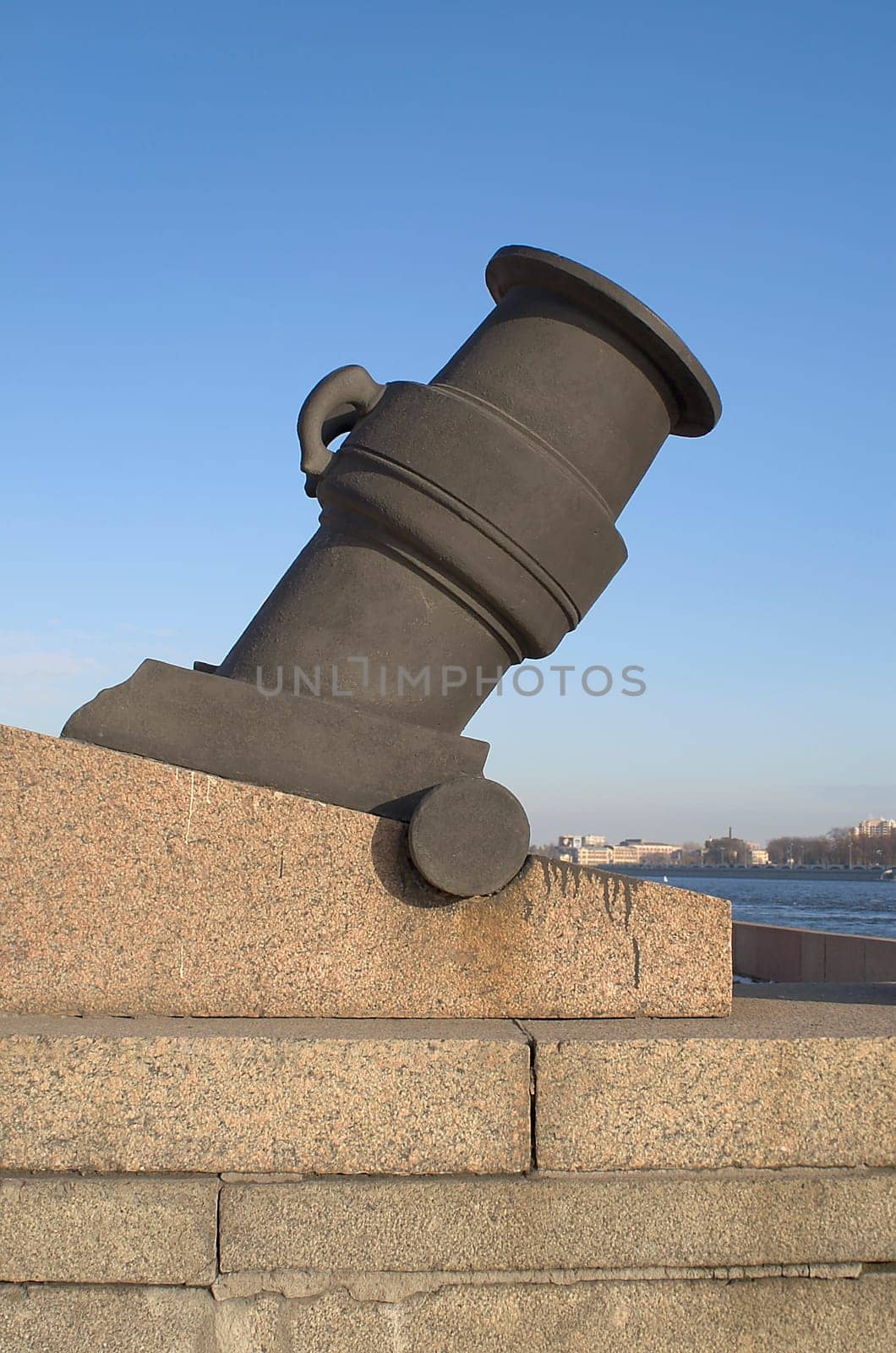 Cannon at Arsenal Embankment in Saint Petersburg, Russia.