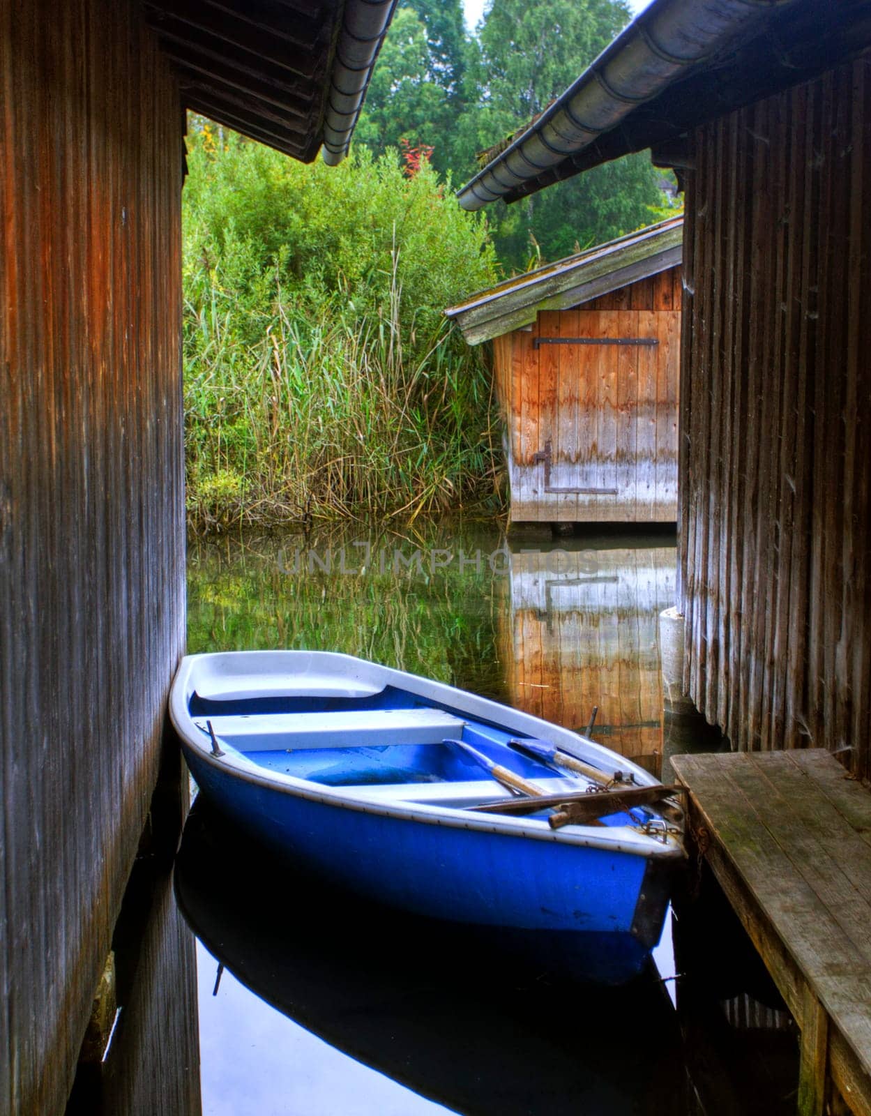 In the boat harbour of Seehausen am Staffelsee,Bavaria