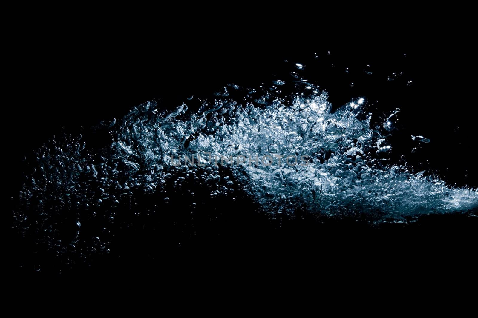 blast of air bubbles in water