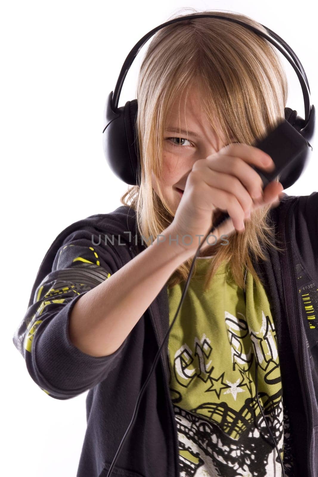 Boy listens to music wd507