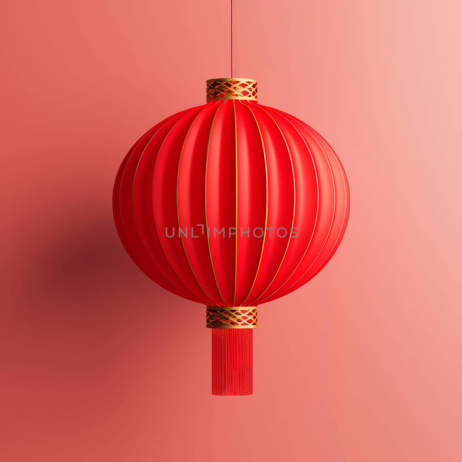 Red Chinese flashlight on a light background. by Spirina