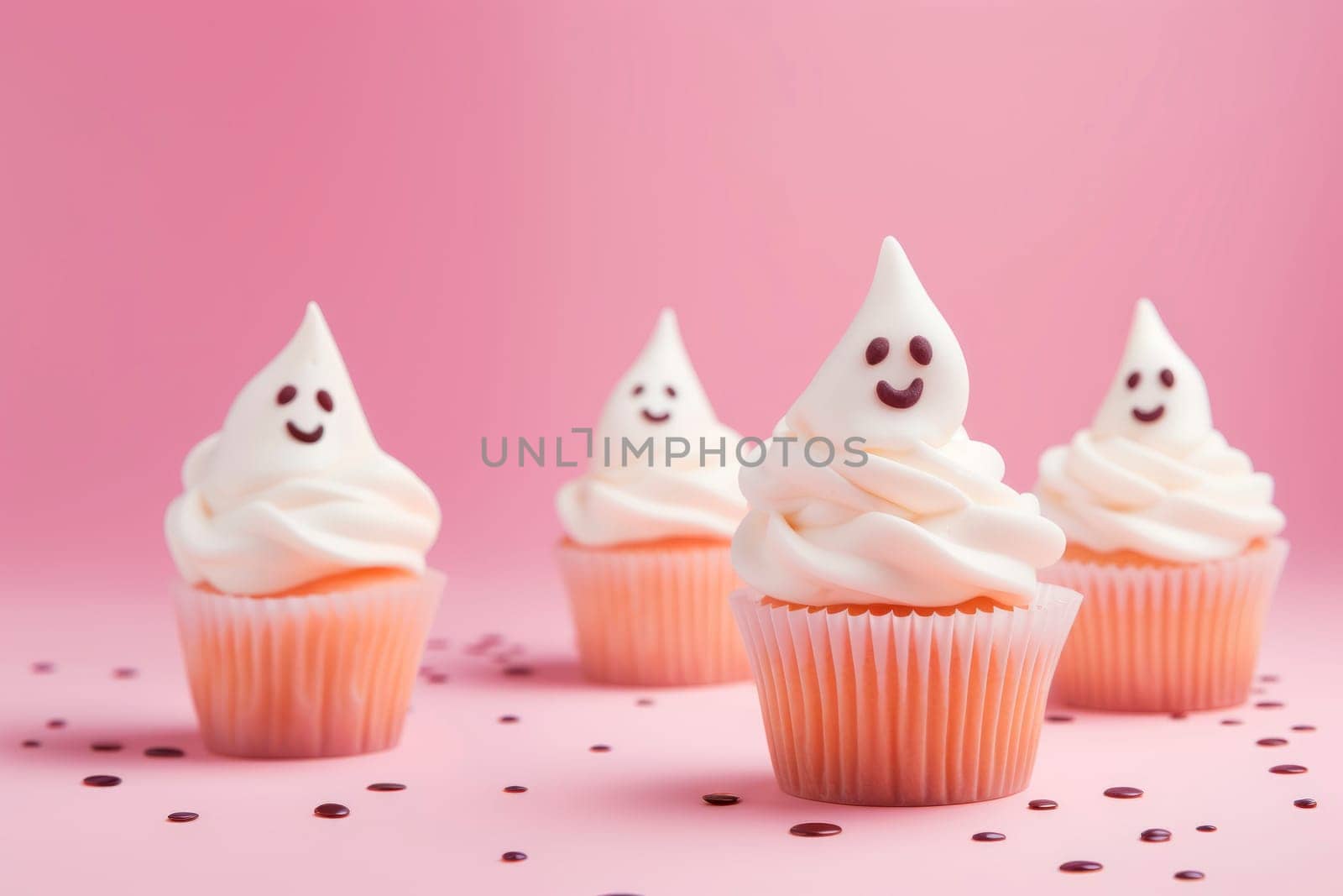 Cute haunted cupcakes for Halloween. Baking for Halloween.