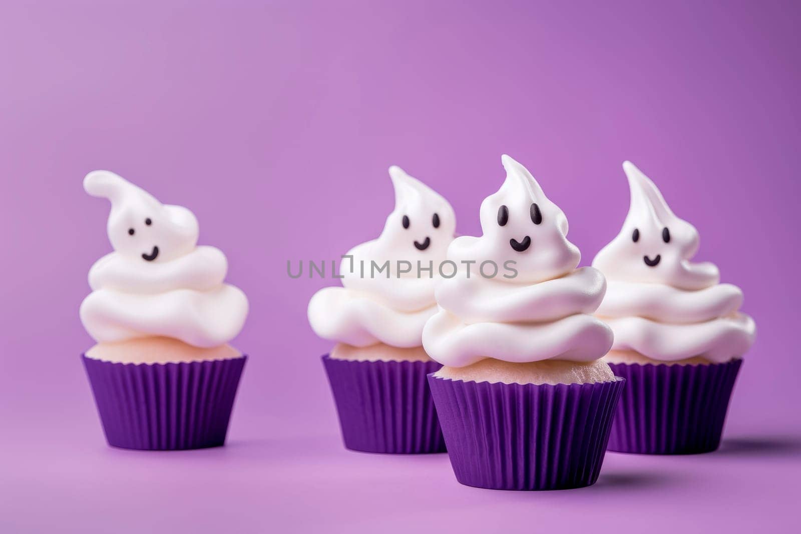 Cute haunted cupcakes for Halloween. Baking for Halloween.