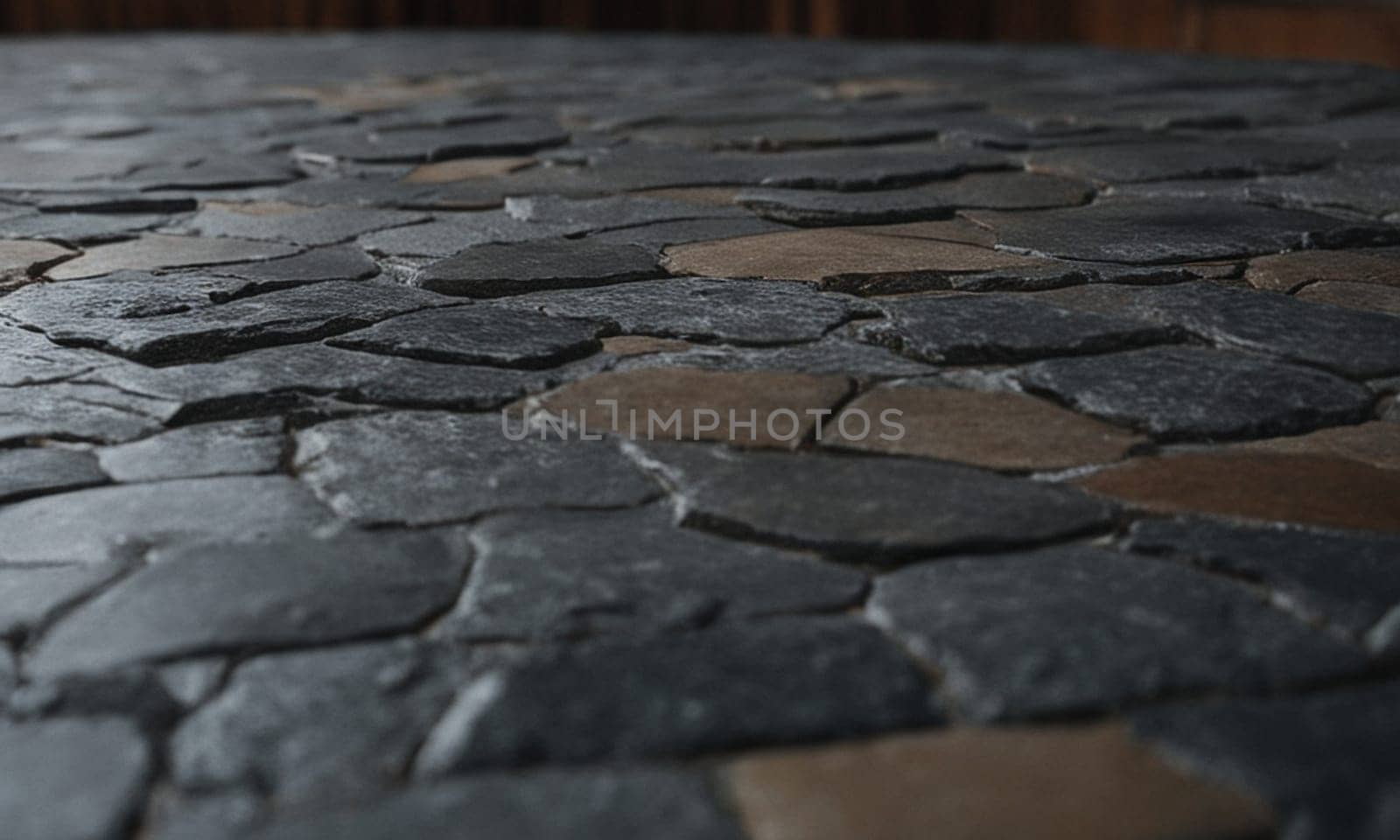 Professional design background with expensive black granite. Dark stone table by NeuroSky