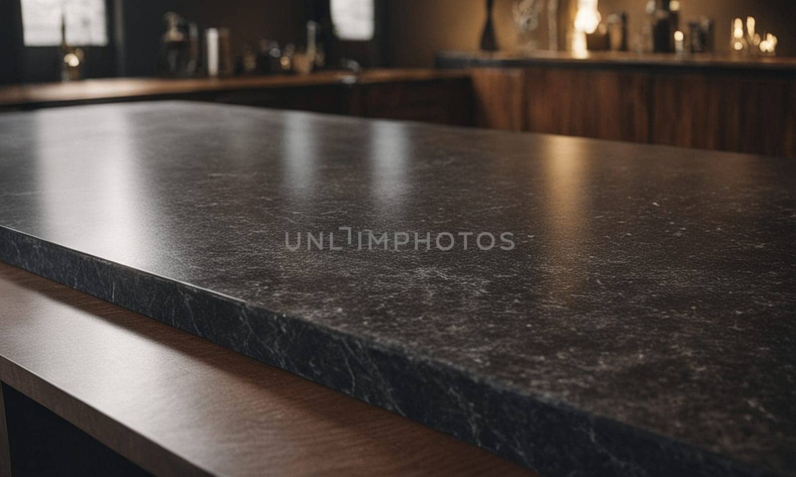 Professional design background with expensive black granite. Dark stone table by NeuroSky