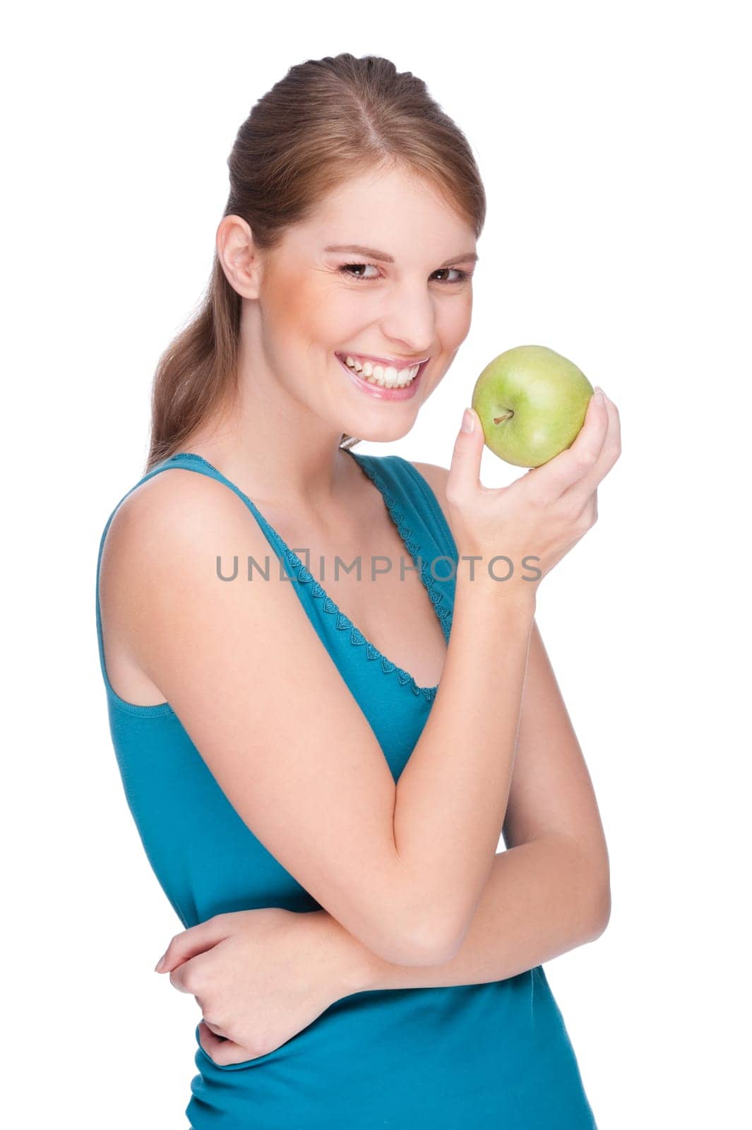 Woman with an apple