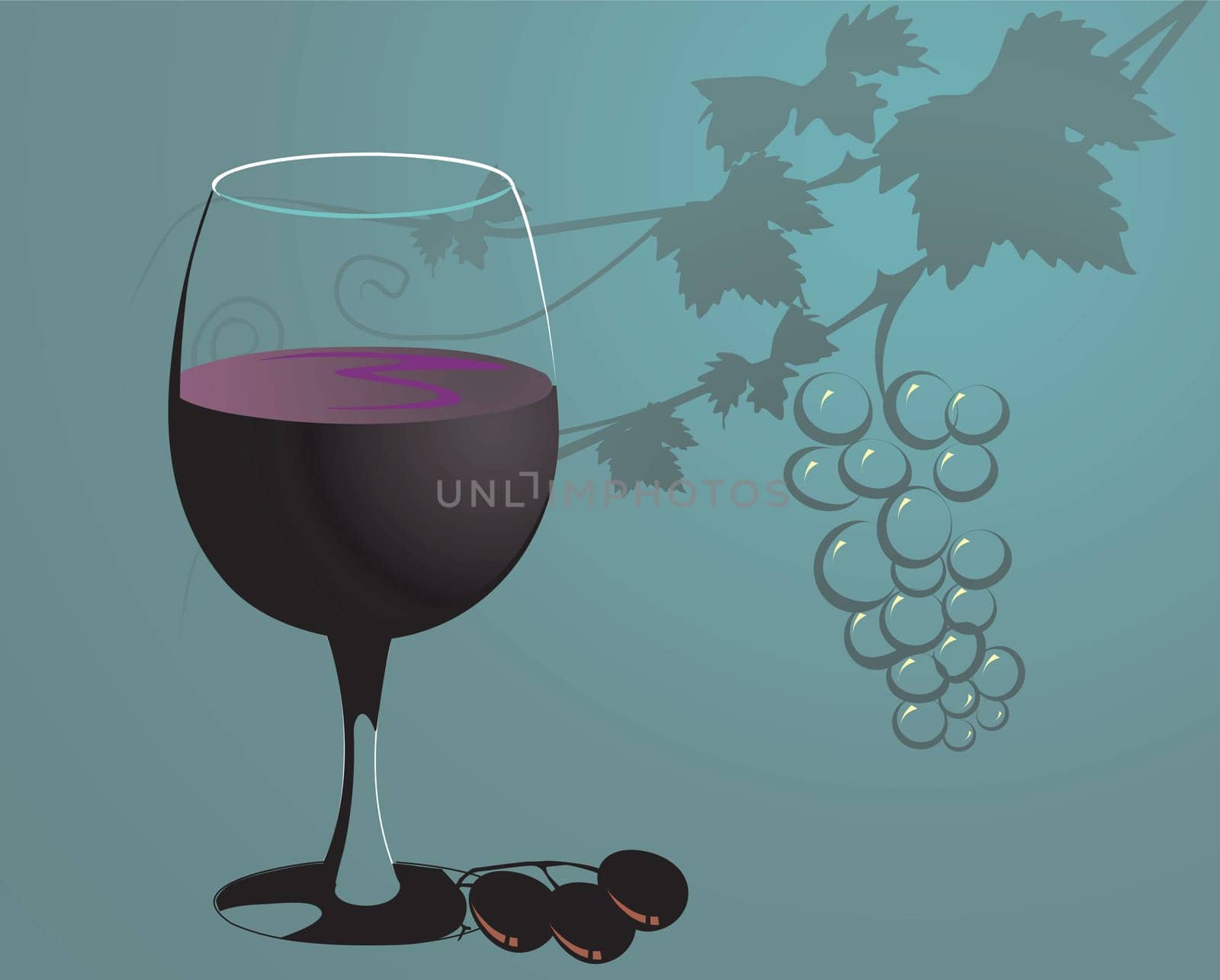 Grape and glass