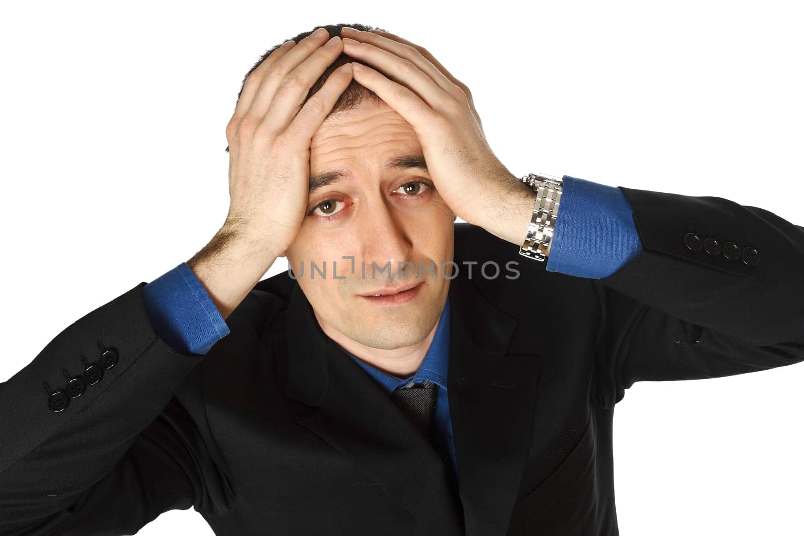 desperate businessman portrait