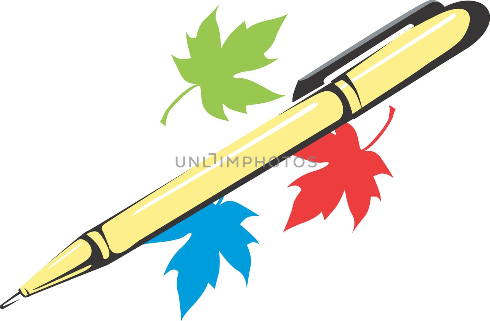 Pen and maple leaf