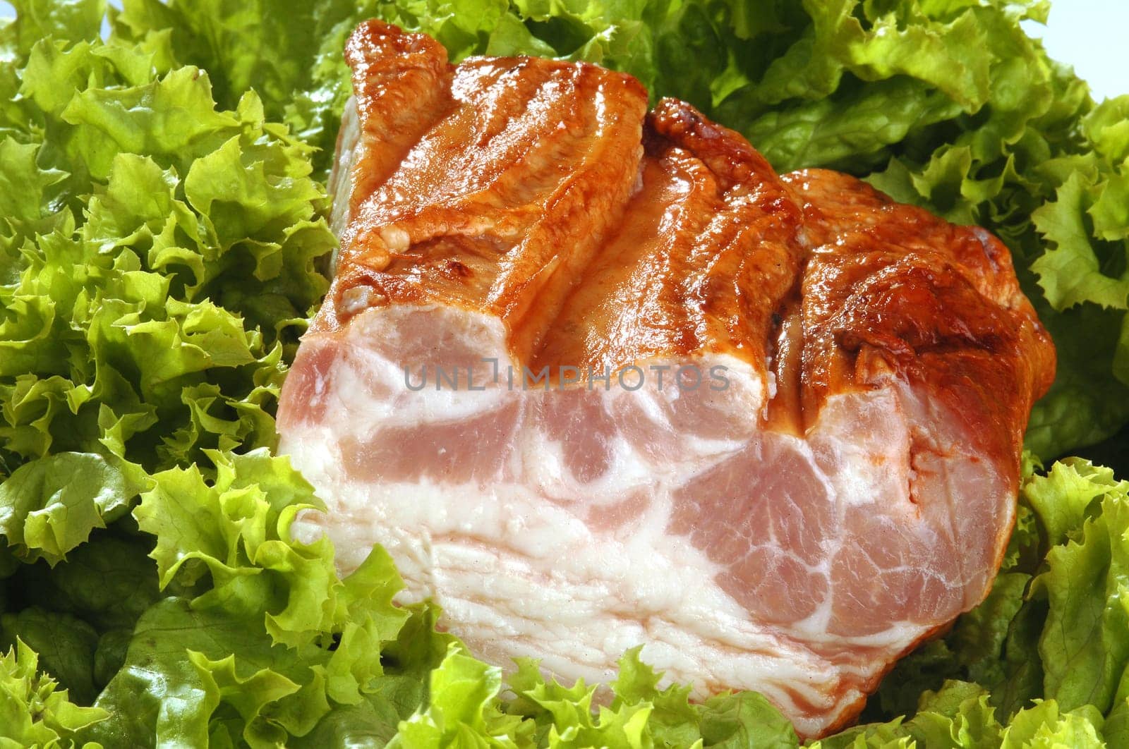 bacon and lettuce leaf