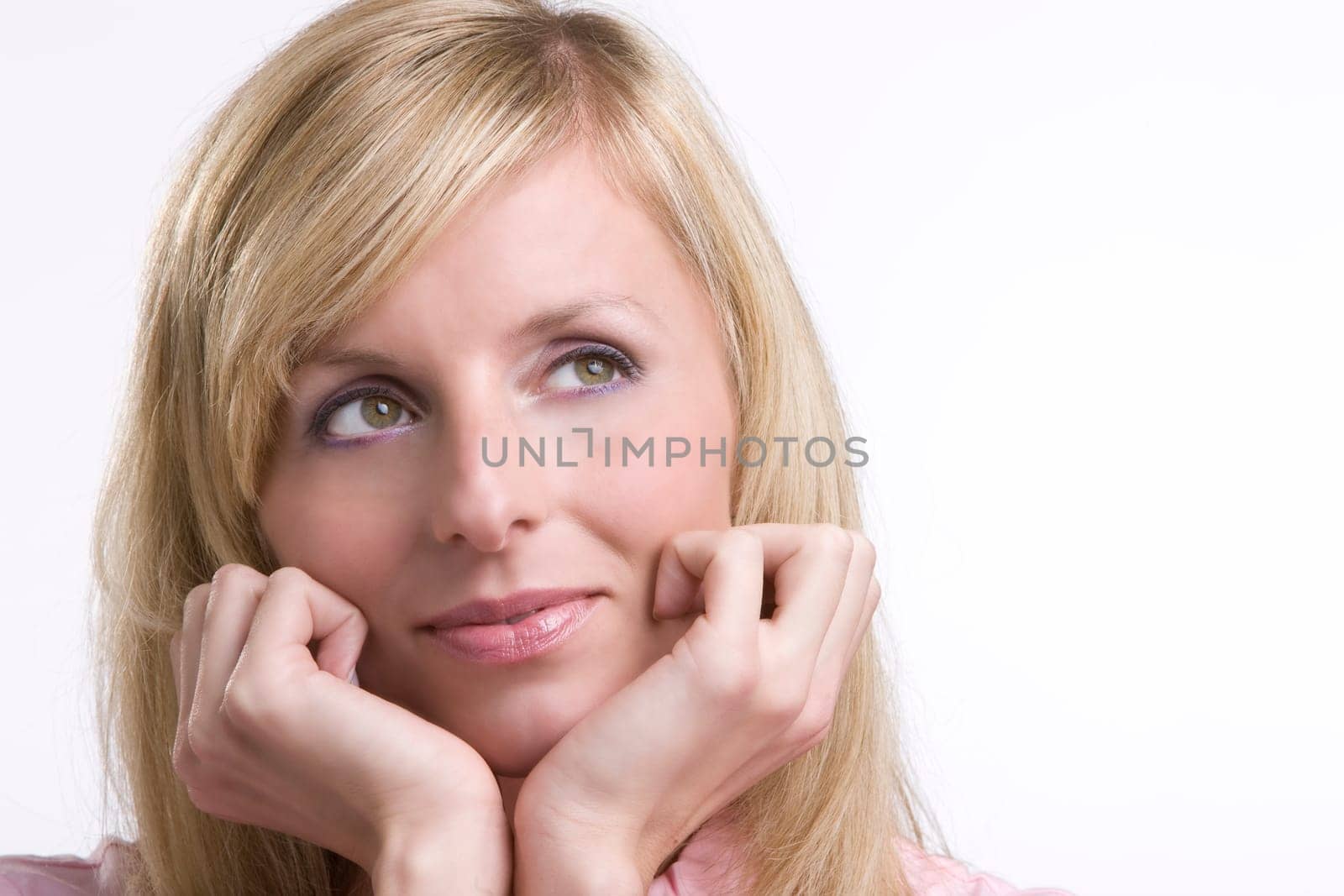 Beautiful woman resting her head on her