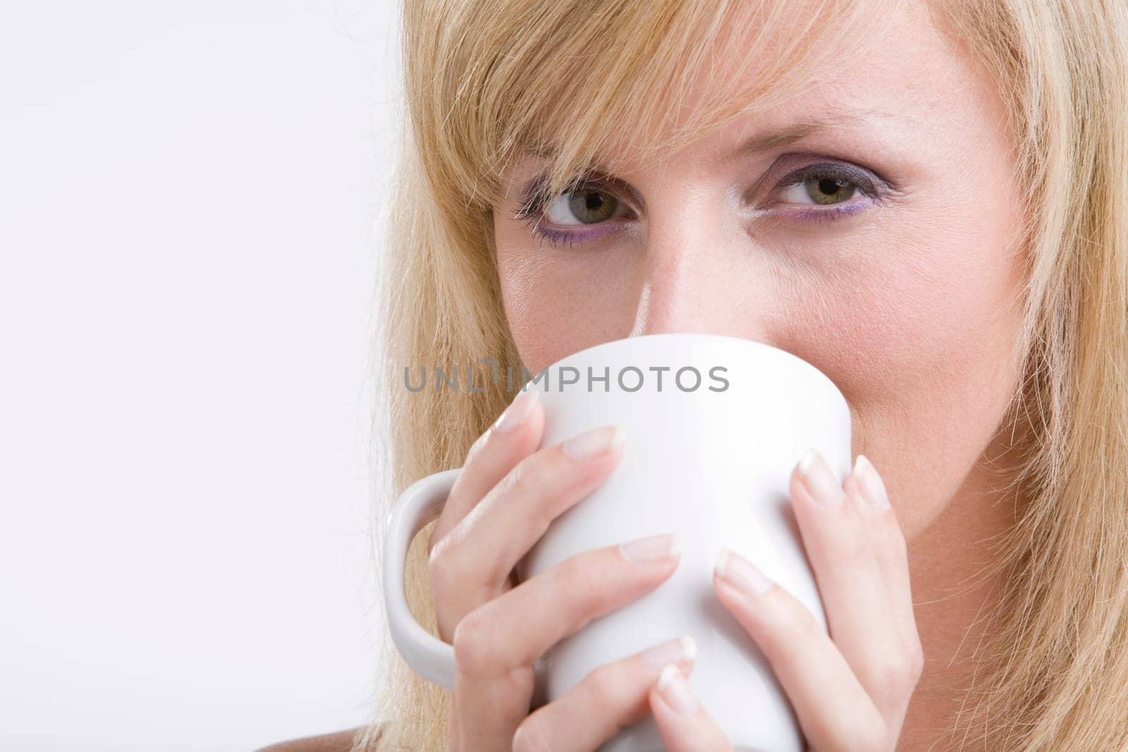 Portrait of beautiful girl with white te