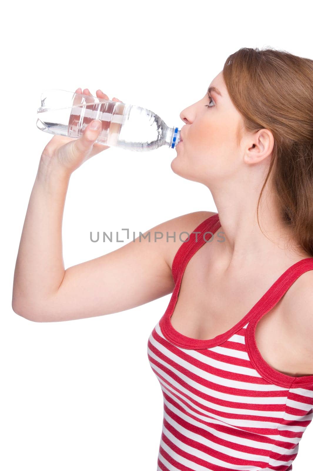 Woman with water bottle