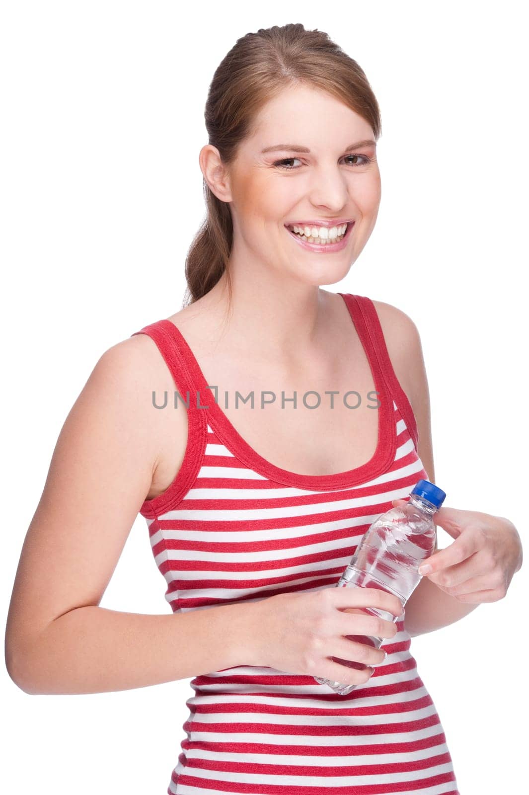 Woman with water bottle