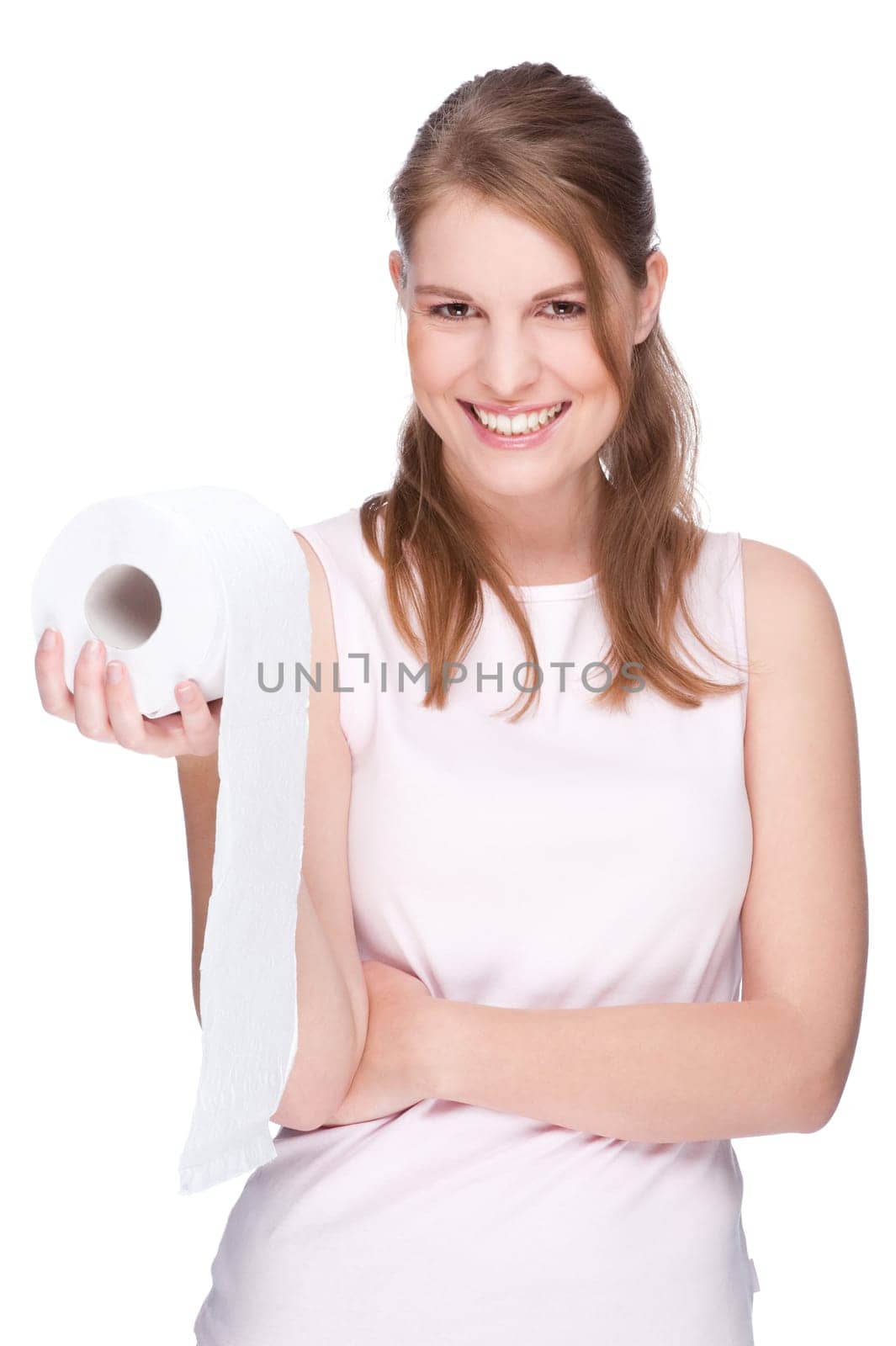 Woman with toilet paper