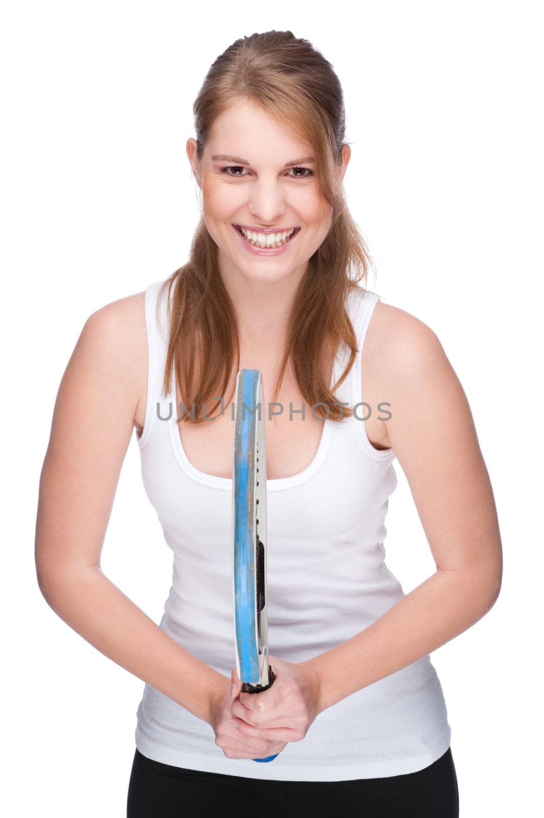 Woman with tennis racket