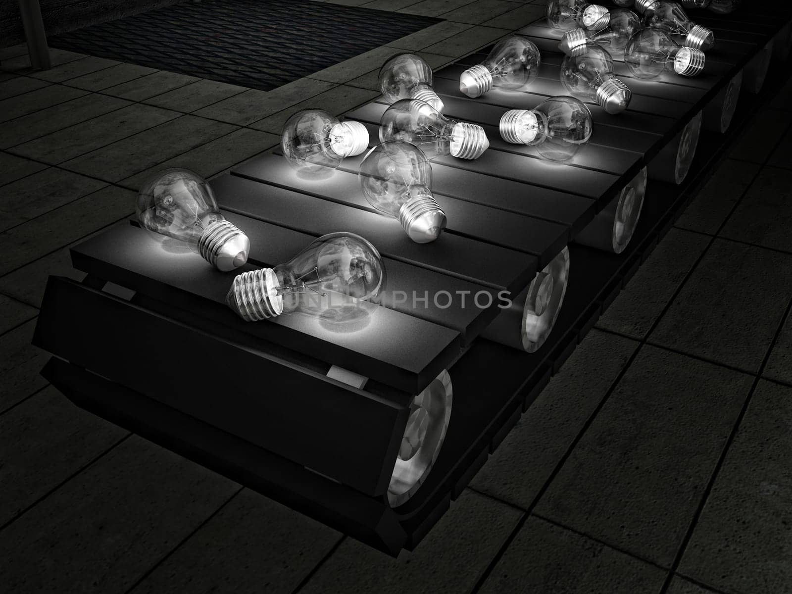 bulbs on Conveyor-belt