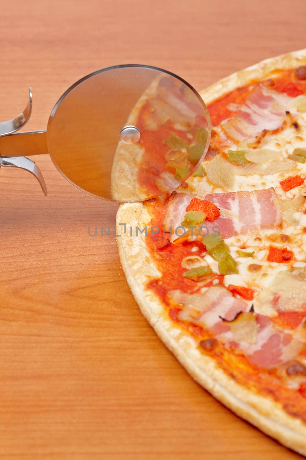 Italian pizza and cutter
