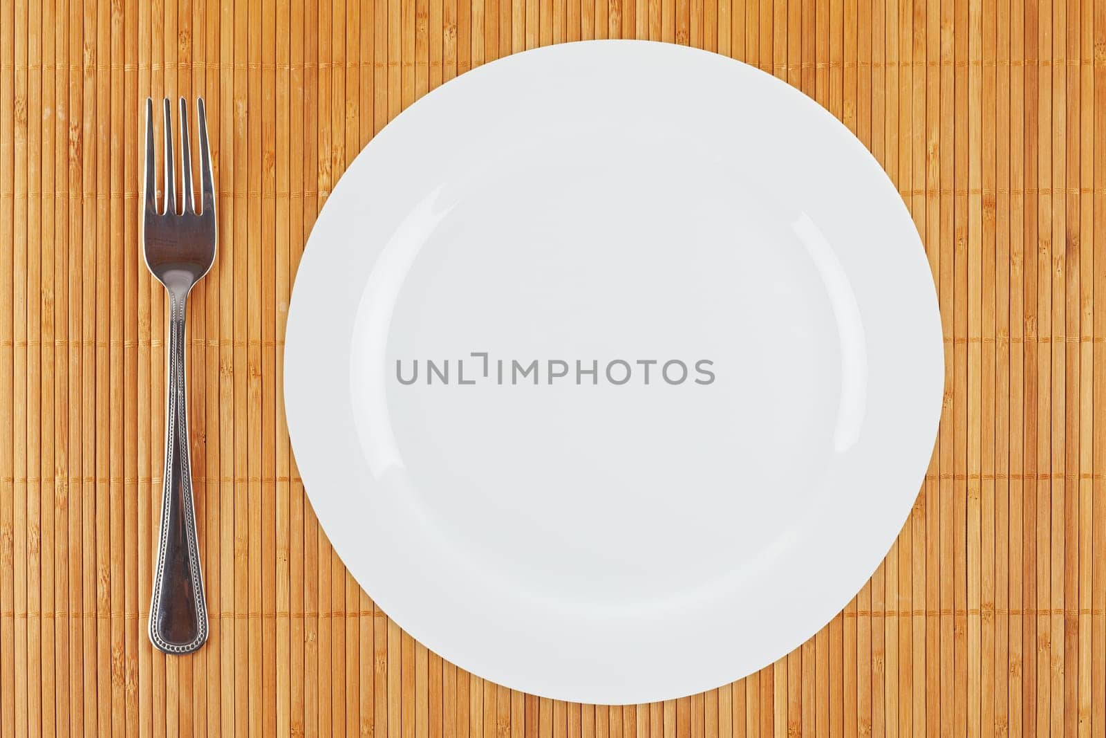 Empty plate and fork