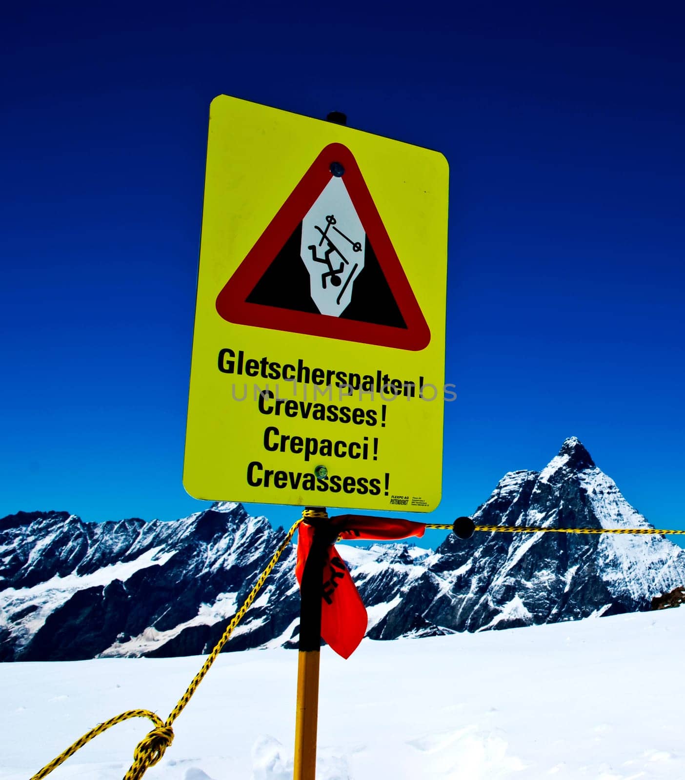 Glacier warning sign