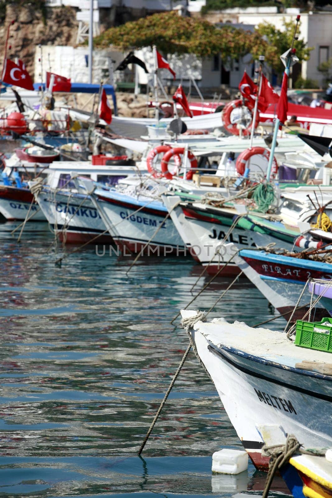 Fishing boats in the old port in Antalya
