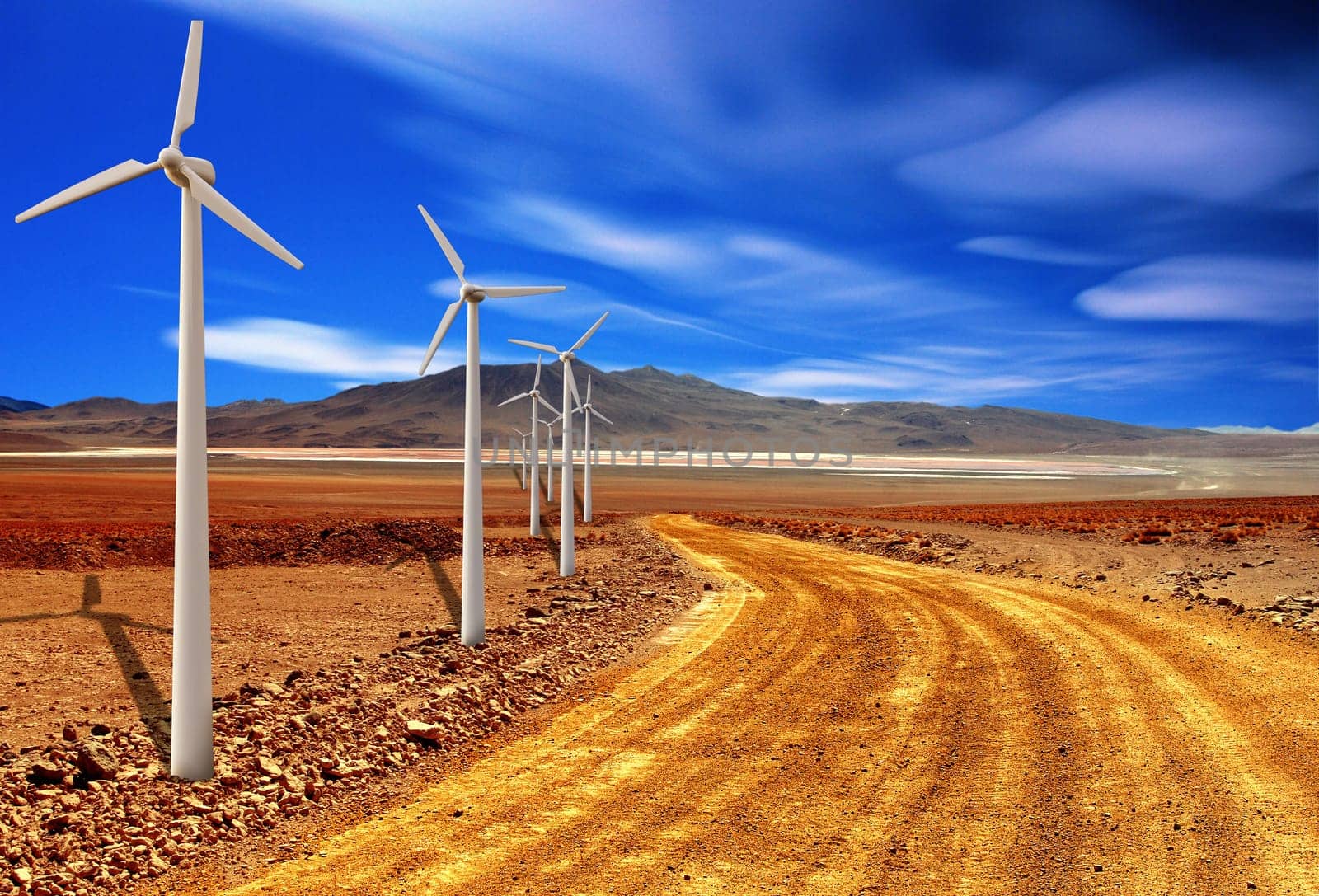 wind turbine in the desert