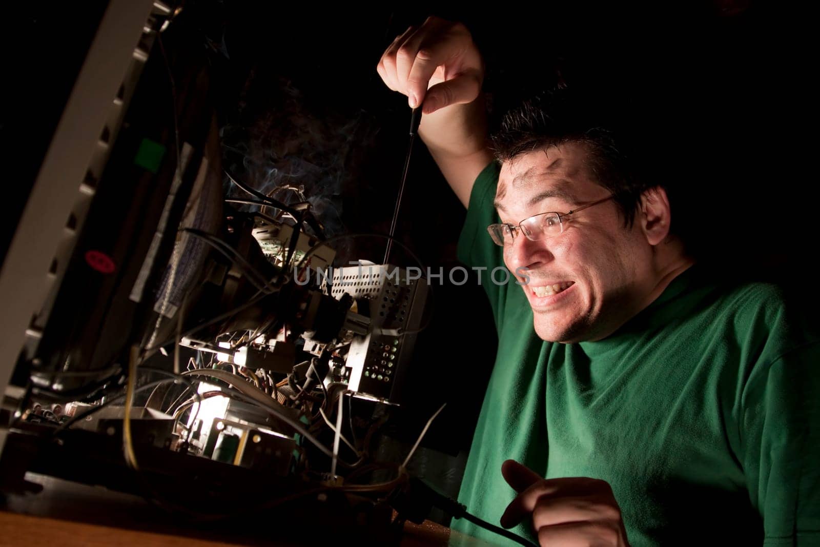 Electrician on fire