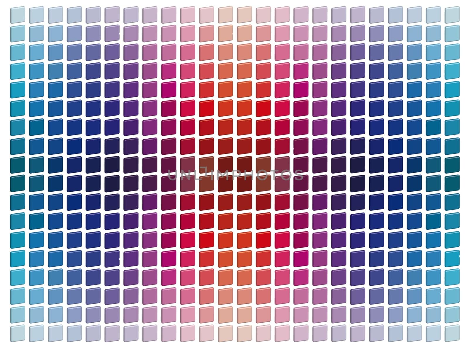 Tridimensional mosaic tiles