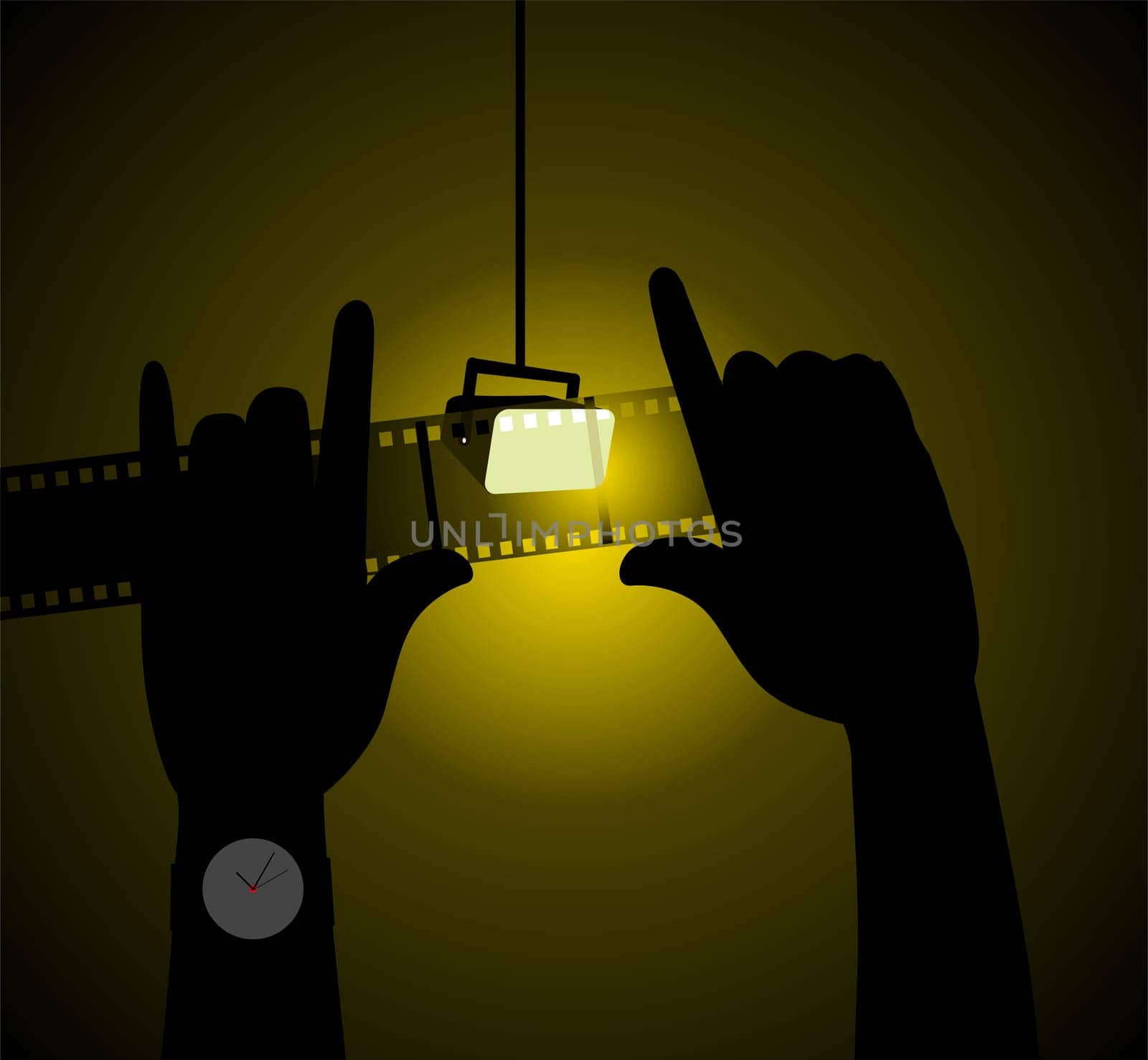 Two hands with light