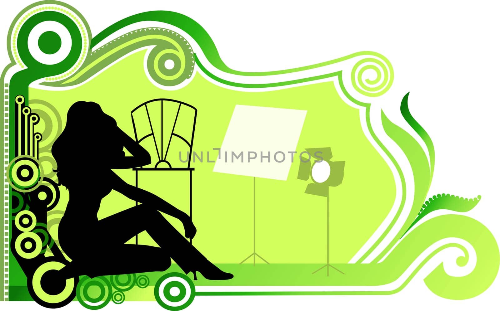 Illustration of film scene with colour
