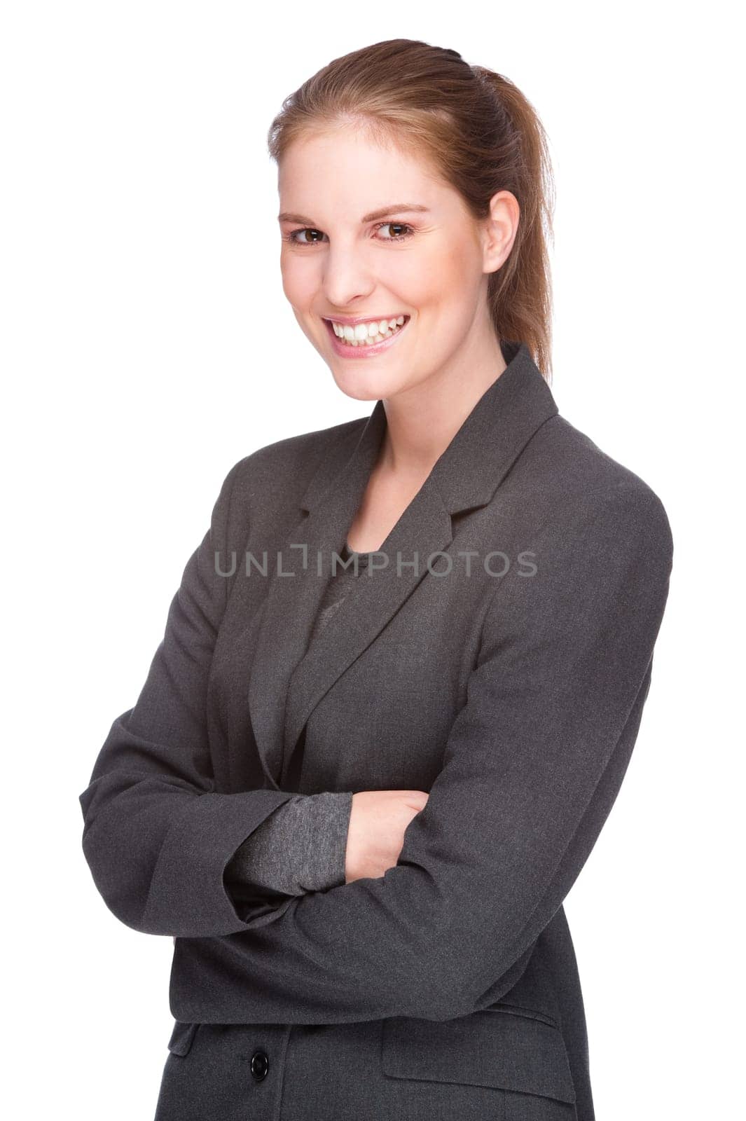 Businesswoman with a blank envelope